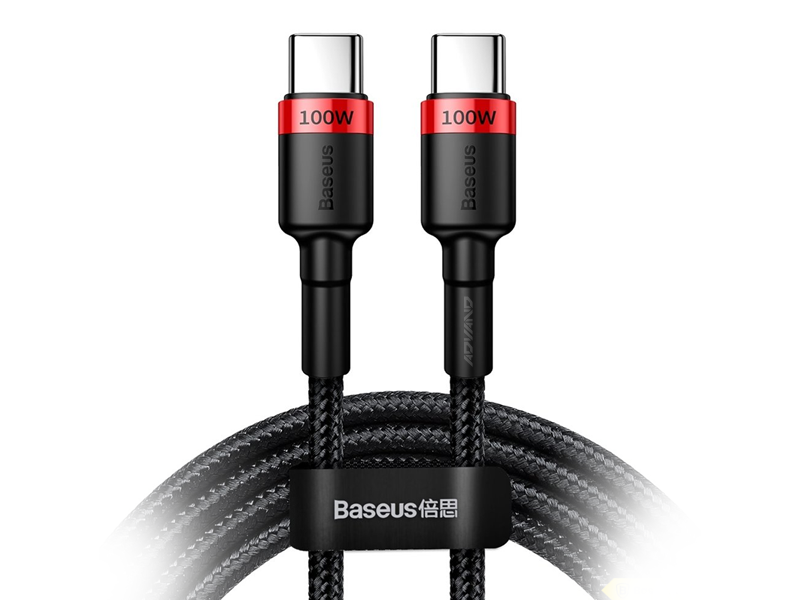 BASEUS Cafule USB-C/C adat/töltő kábel PD2.0 100W (20V 5A) 2m - Fekete/Piros